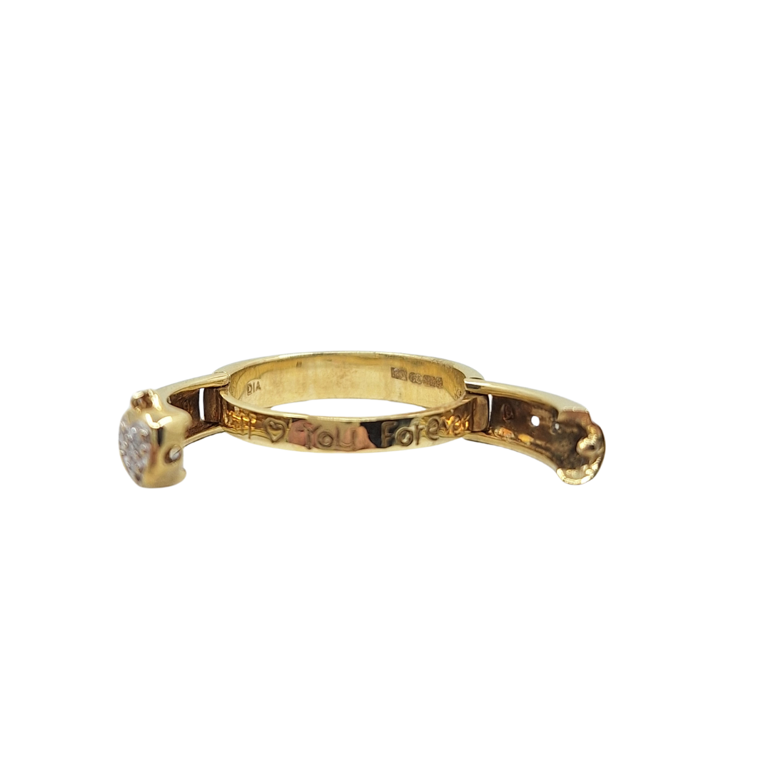 9ct Yellow Gold Diamond Claddagh Ring