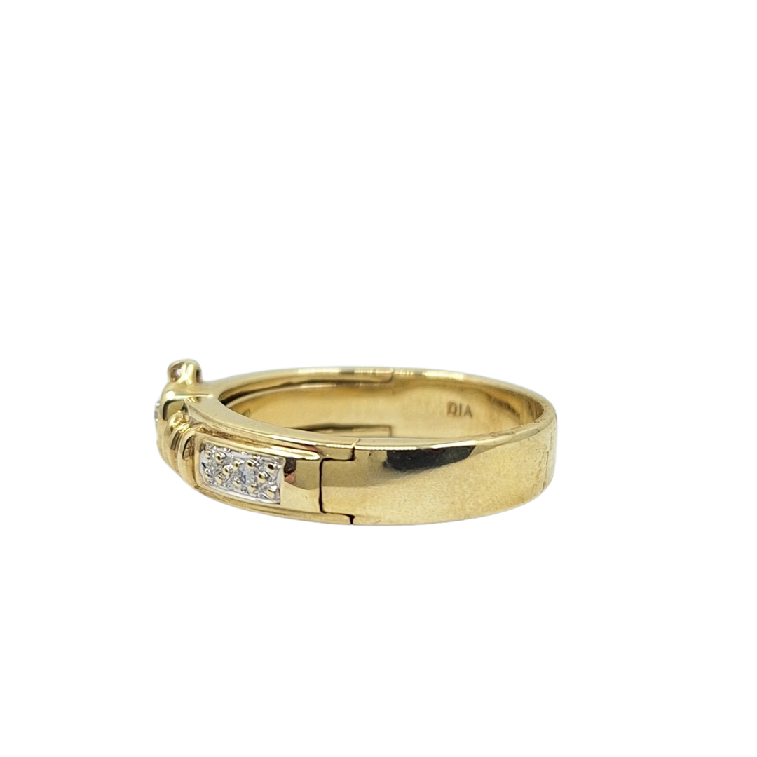 9ct Yellow Gold Diamond Claddagh Ring