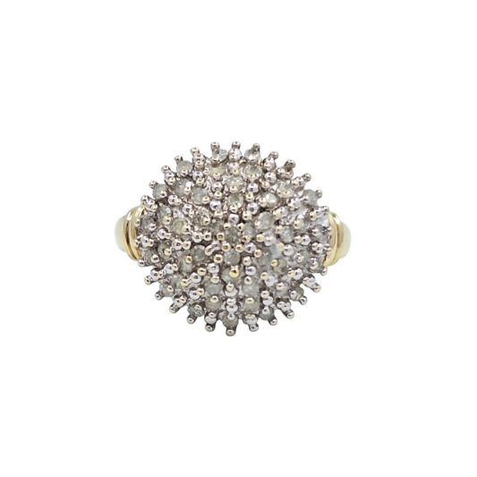 9ct Yellow Gold Diamond Cluster Ring 0.50ct