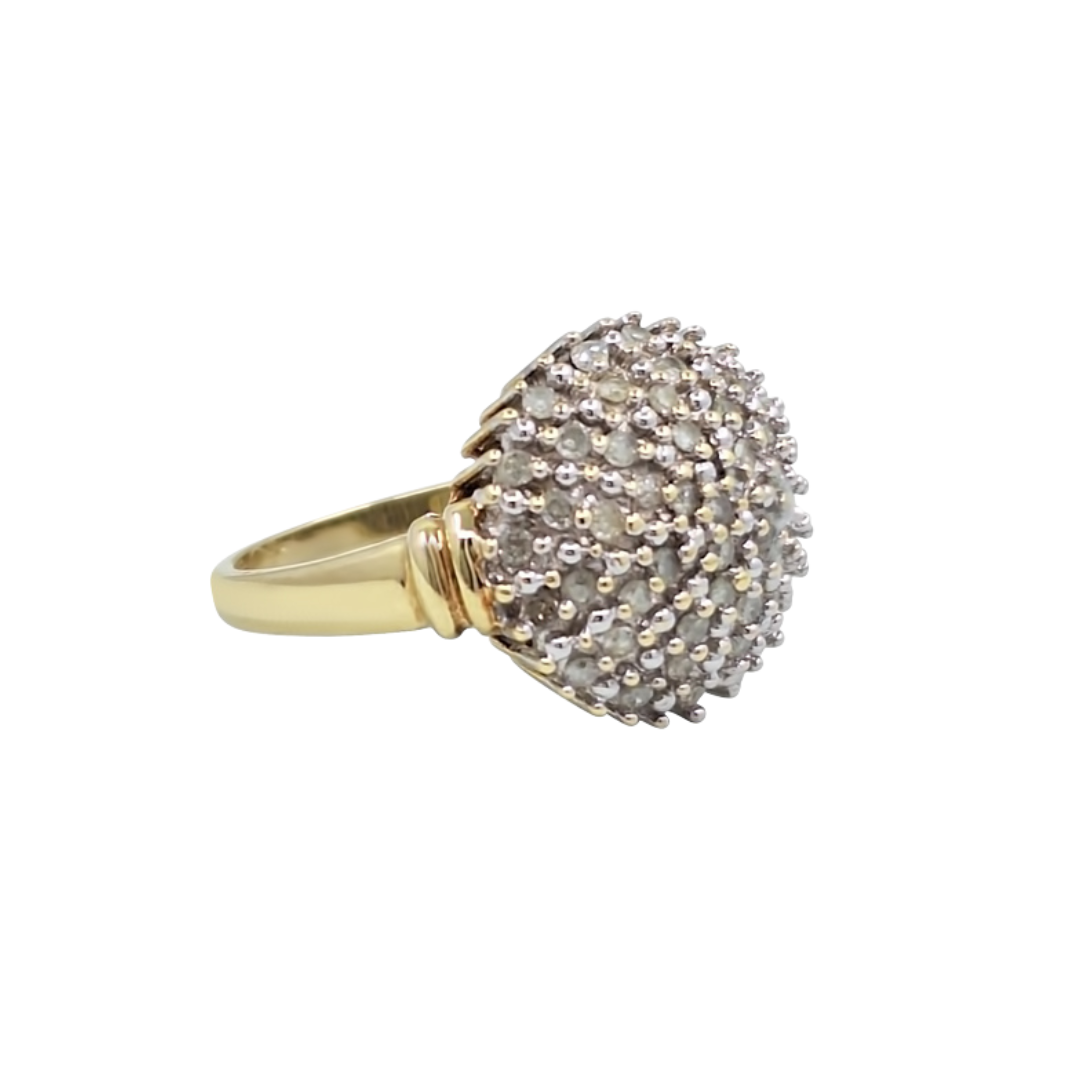 9ct Yellow Gold Diamond Cluster Ring 0.50ct