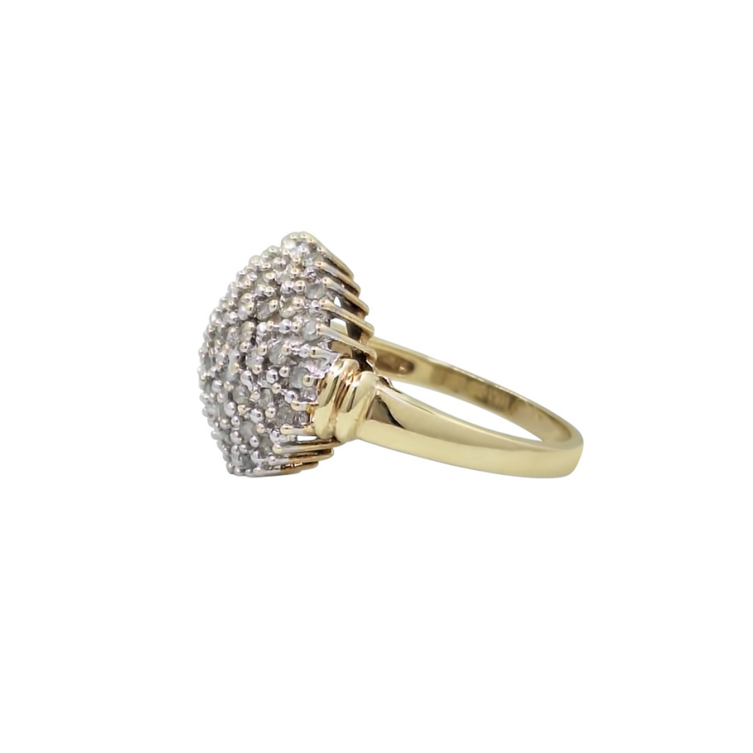 9ct Yellow Gold Diamond Cluster Ring 0.50ct
