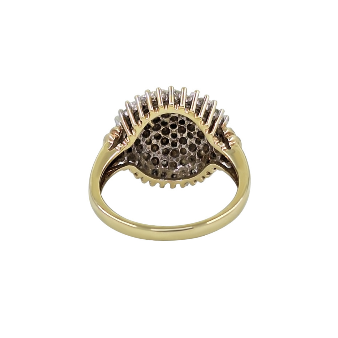 9ct Yellow Gold Diamond Cluster Ring 0.50ct