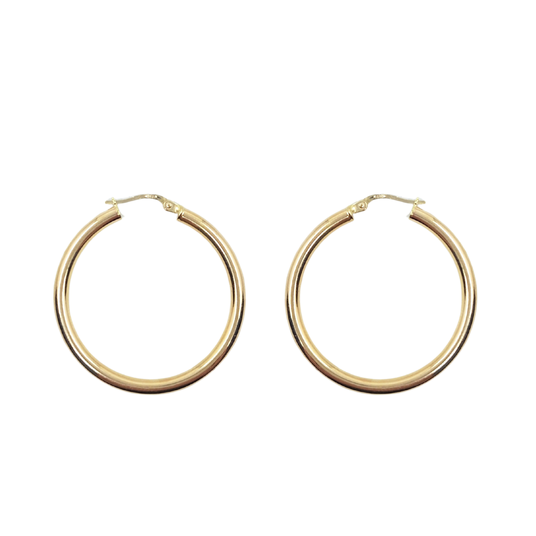 9ct Yellow Gold Plain Hoop Earrings