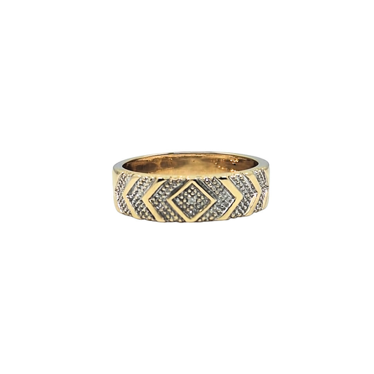 9ct Yellow Gold Diamond Set Band Ring
