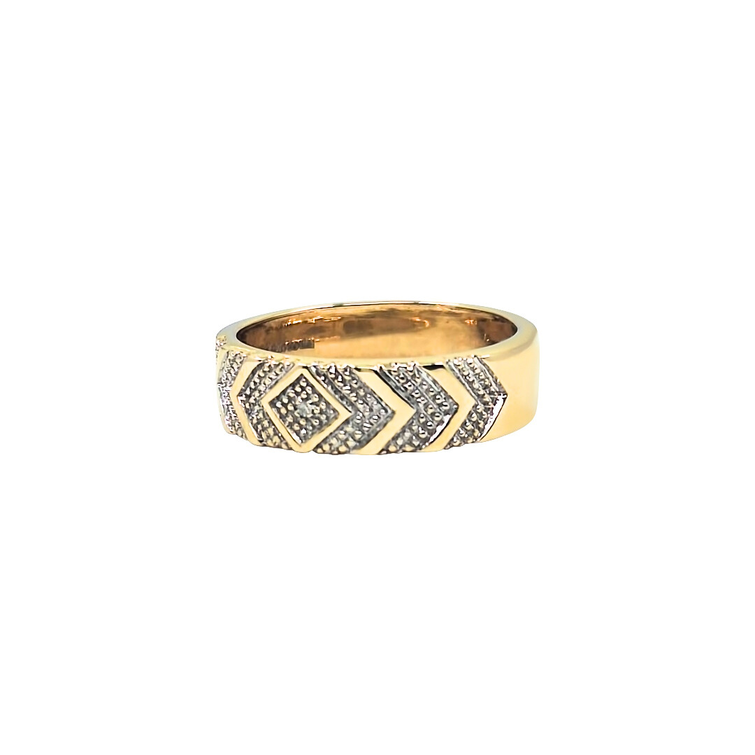9ct Yellow Gold Diamond Set Band Ring