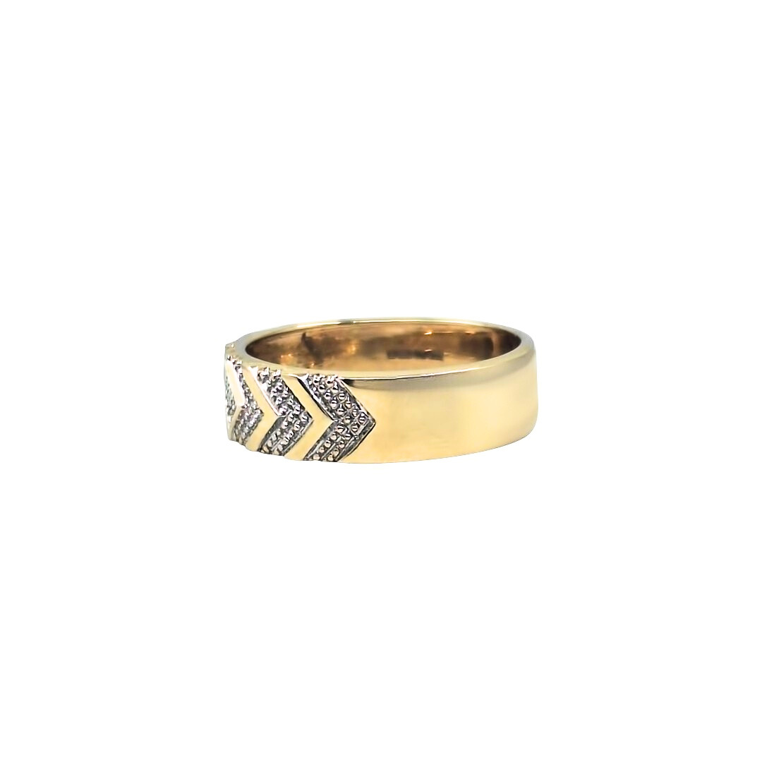 9ct Yellow Gold Diamond Set Band Ring
