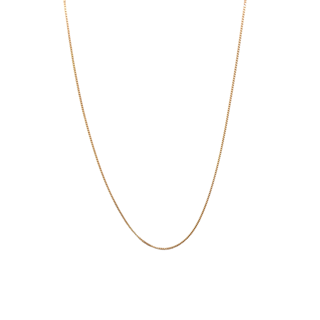 9ct Yellow Gold 1.1mm Curb Chain 18"