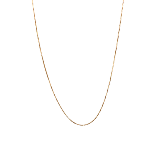 9ct Yellow Gold 1.1mm Curb Chain 18"