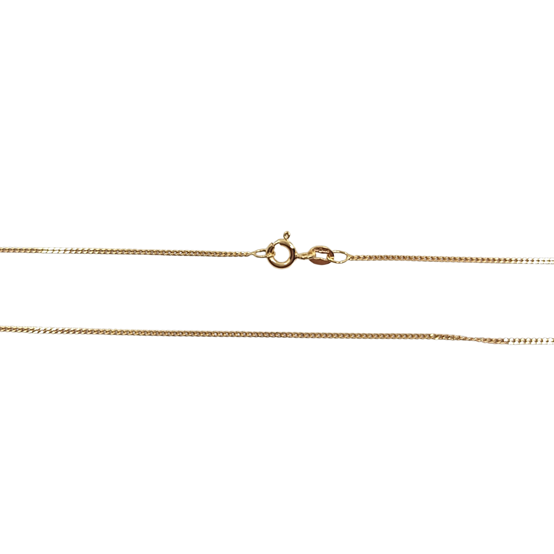 9ct Yellow Gold 1.1mm Curb Chain 18"
