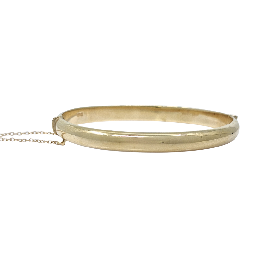 9ct Yellow Gold Patterned Hinged Bangle