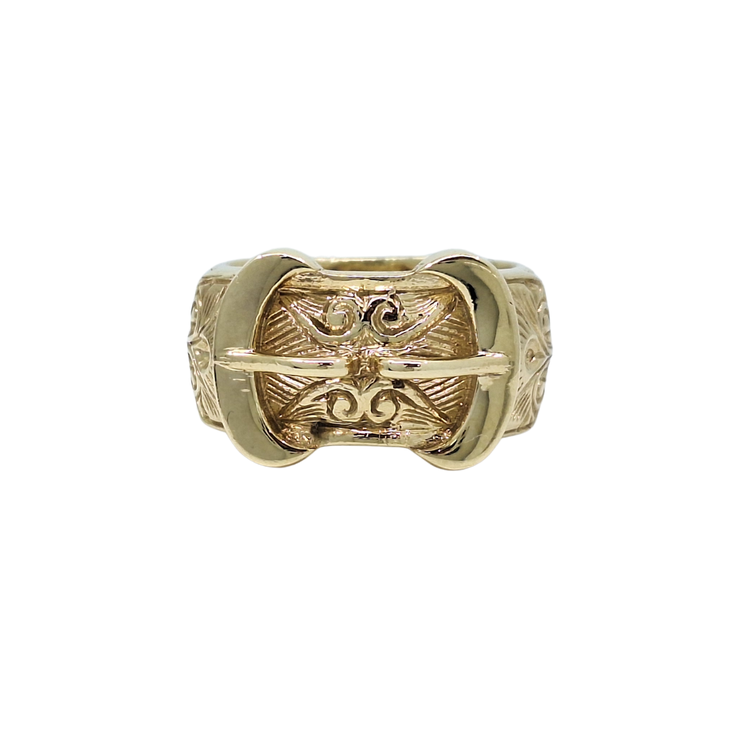 9ct Yellow Gold Buckle Ring