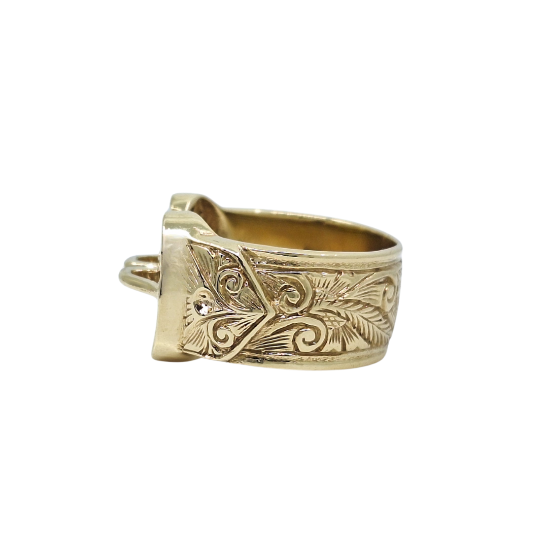 9ct Yellow Gold Buckle Ring