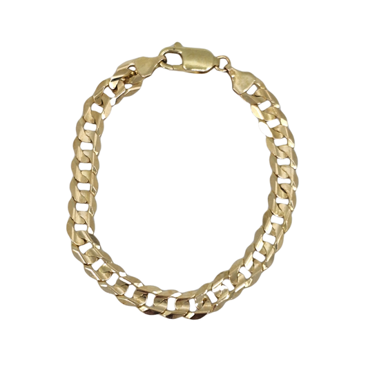 9ct Yellow Gold Curb Bracelet 7"