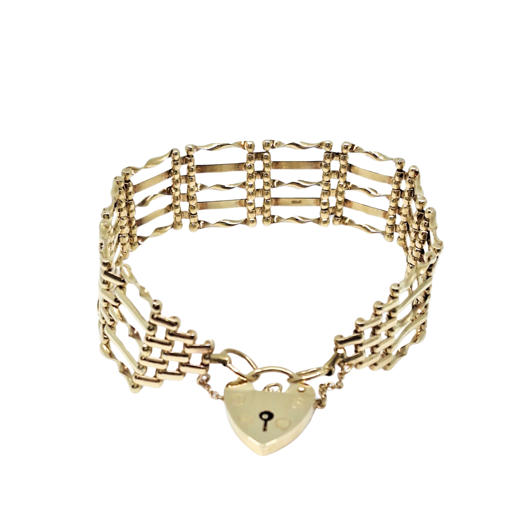 9ct Yellow Gold Gate Bracelet 7"
