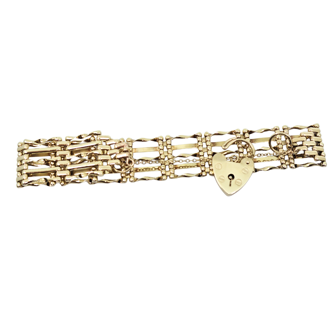 9ct Yellow Gold Gate Bracelet 7"