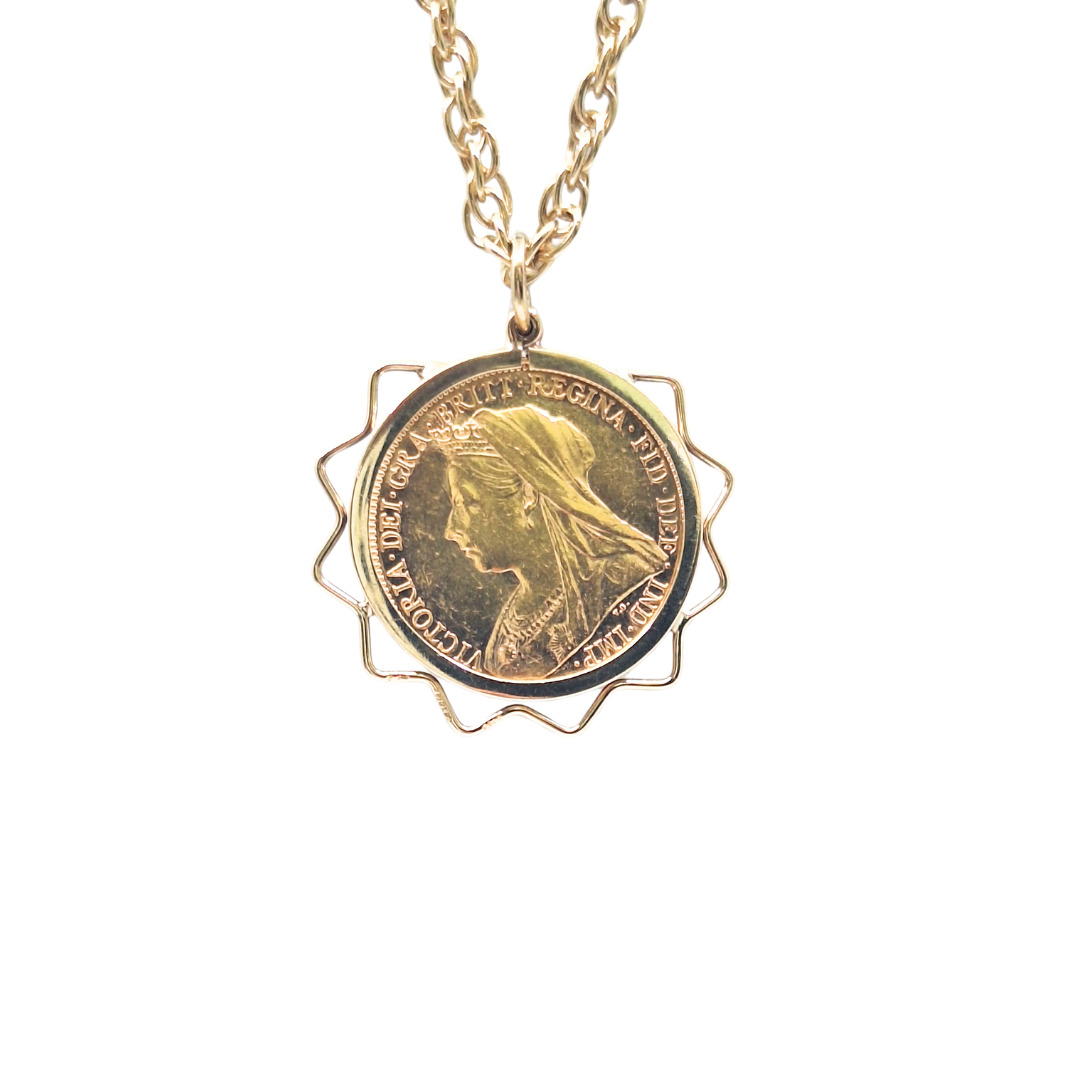 Full Sovereign 1901 Pendant & Chain 24"