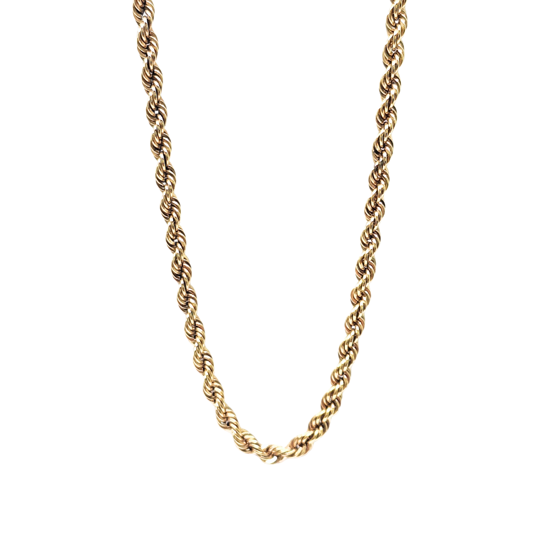 9ct Yellow Gold Solid Rope Chain 30"