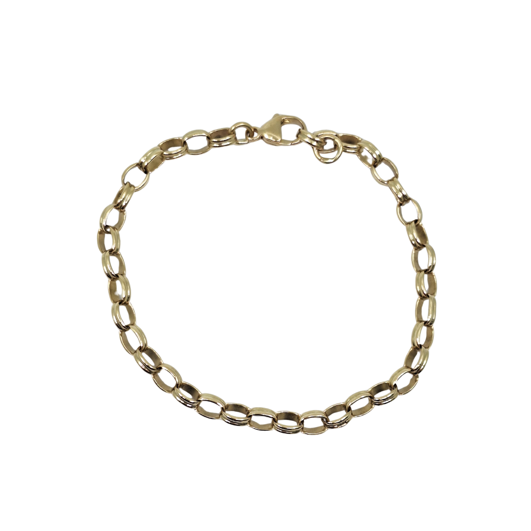 9ct Yellow Gold Belcher Bracelet 8.5"