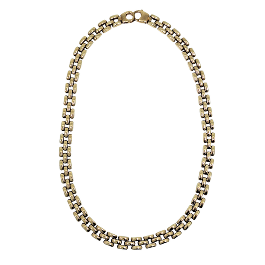 9ct Yellow Gold Fancy Collar Link Chain 15"