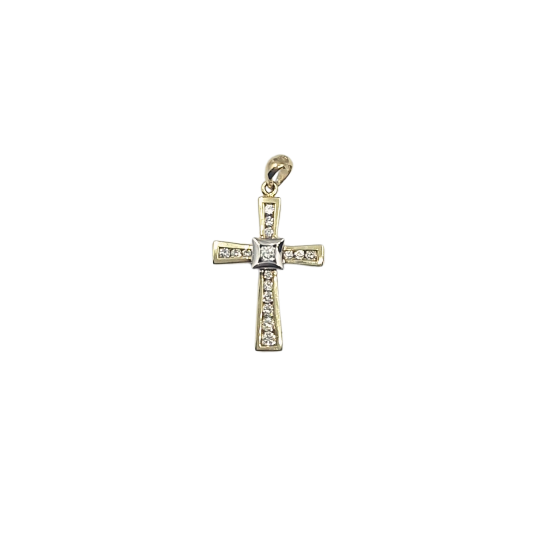 9ct Yellow Gold Diamond Cross