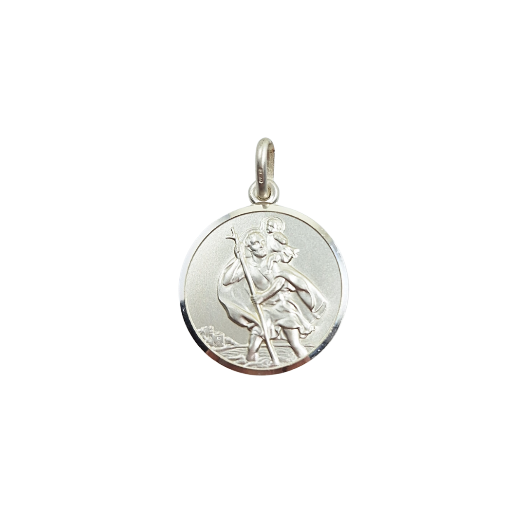 Silver Round St Christopher Pendant