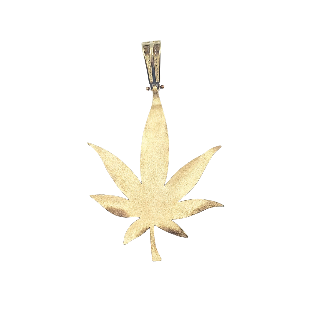 9ct Yellow Gold Cannabis Leaf Pendant
