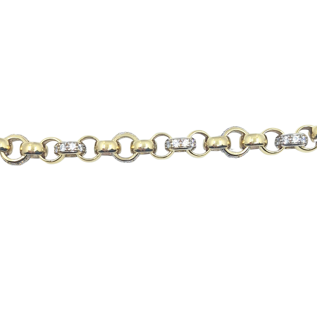 9ct Yellow Gold & CZ Belcher Chain 24"