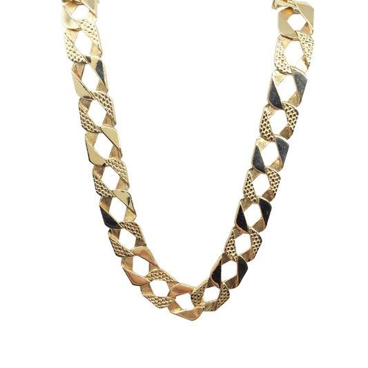 9ct Yellow Gold Cast Curb Chain 22"