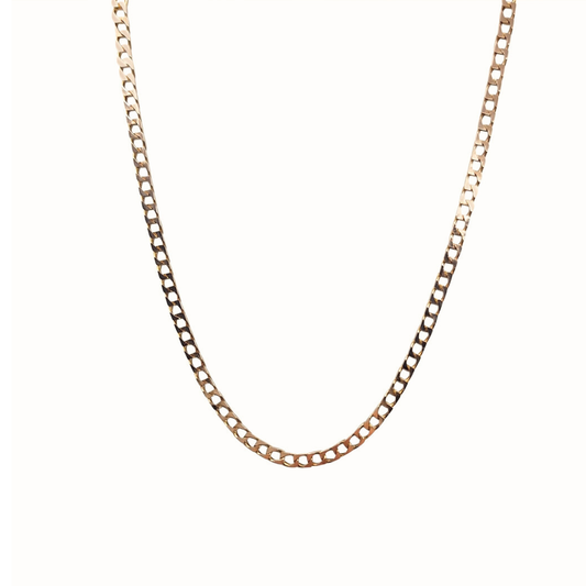 9ct Yellow Gold Square Link Curb Chain 20"