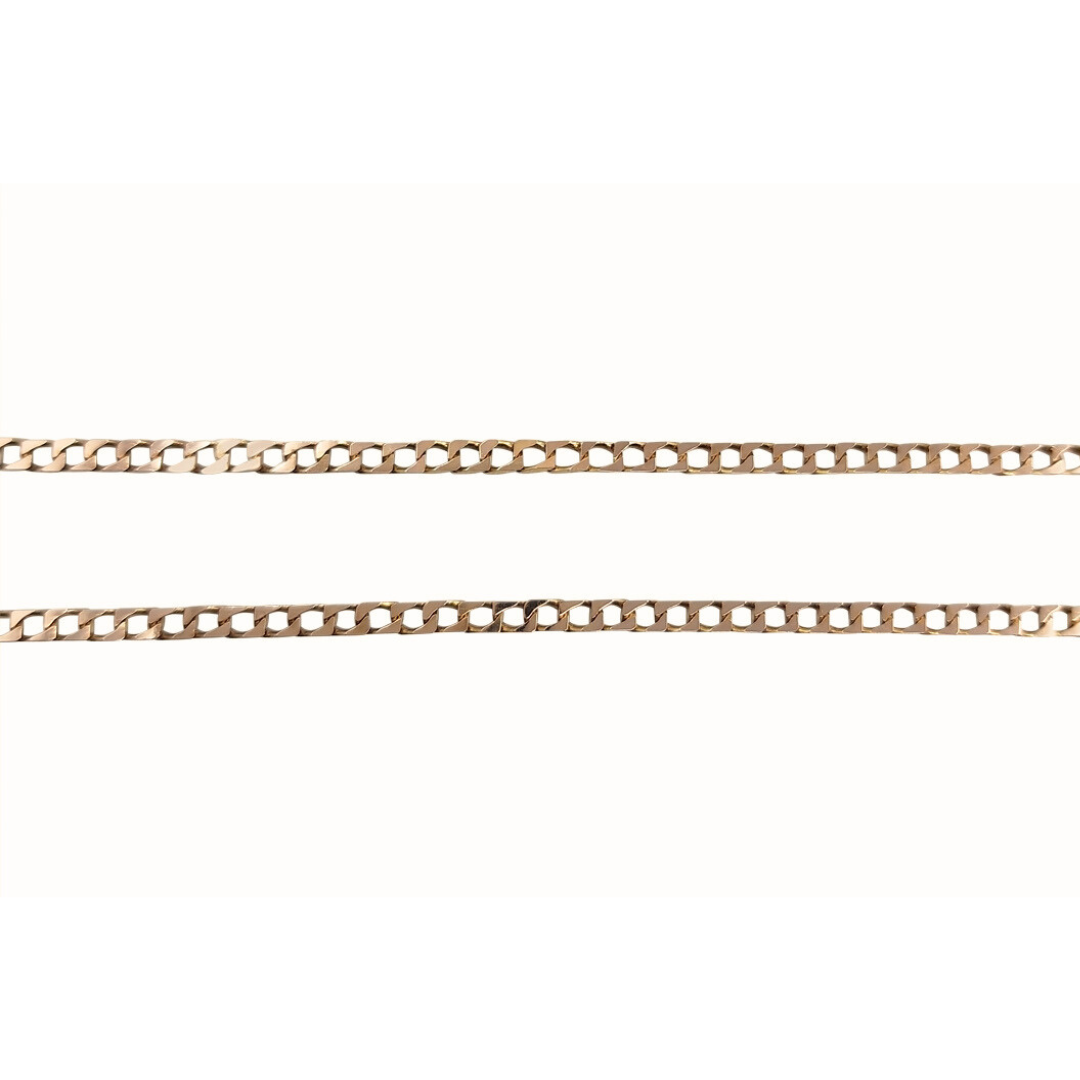 9ct Yellow Gold Square Link Curb Chain 20"
