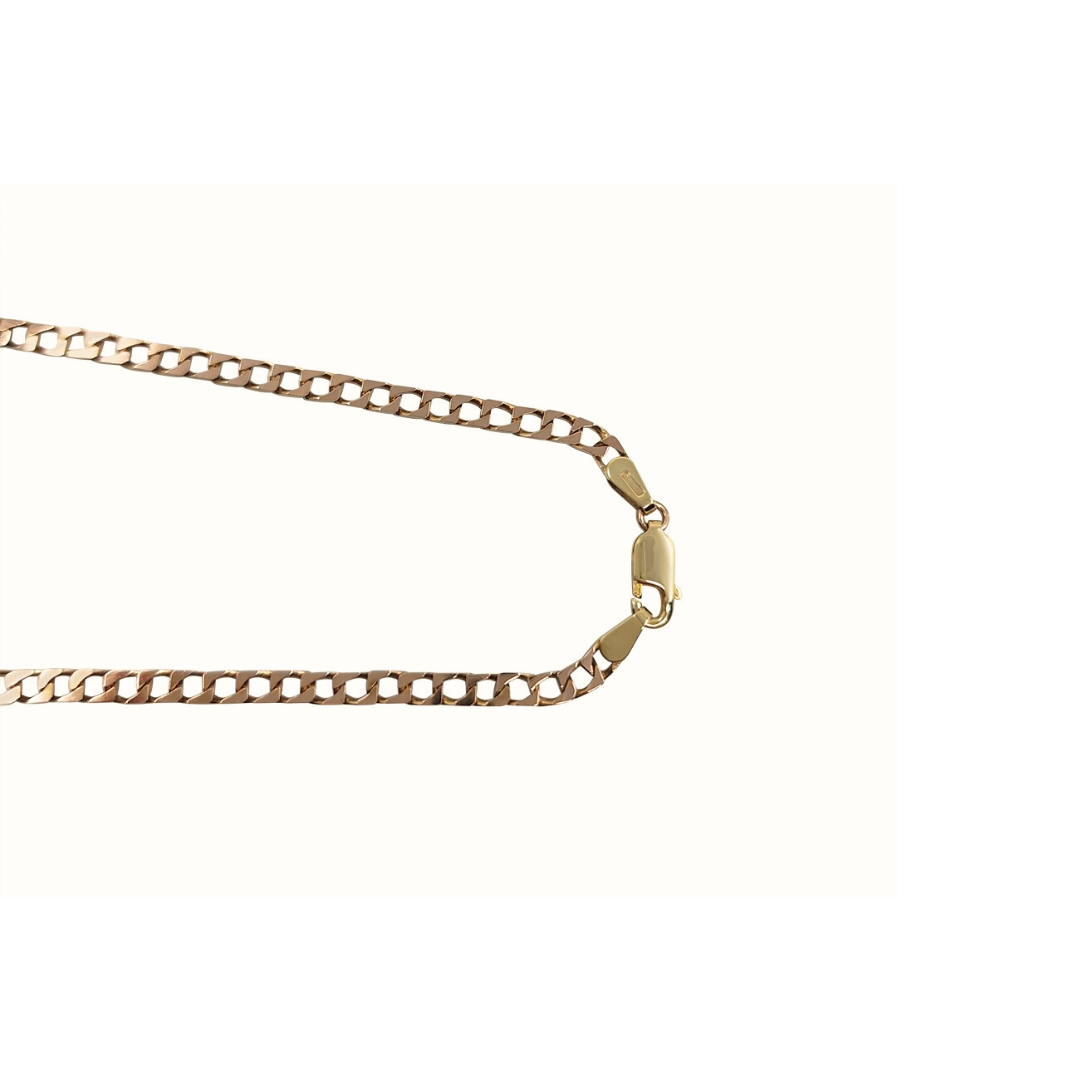 9ct Yellow Gold Square Link Curb Chain 20"