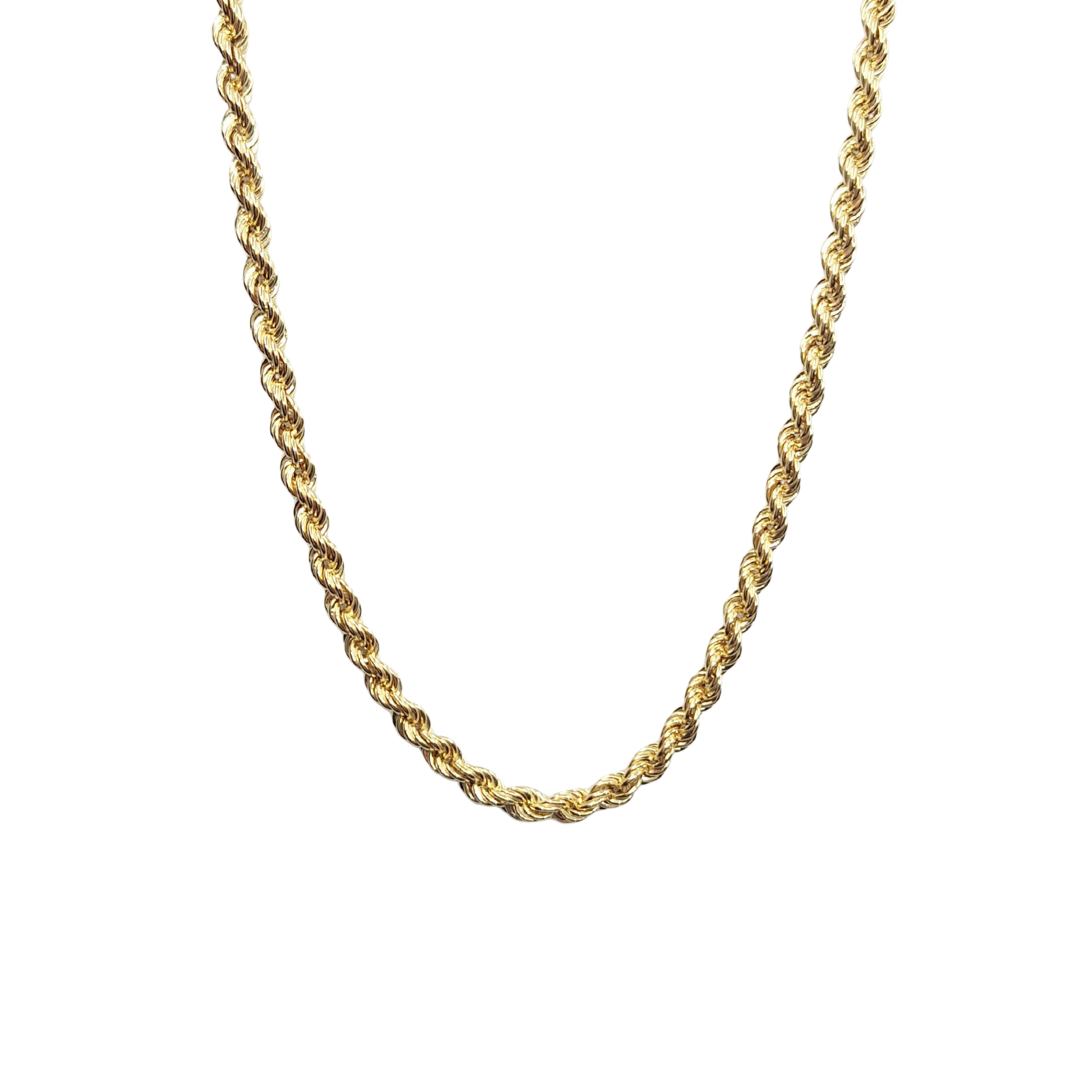 9ct Yellow Gold Hollow Rope Chain 18"