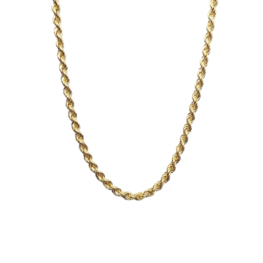 9ct Yellow Gold Hollow Rope Chain 18"