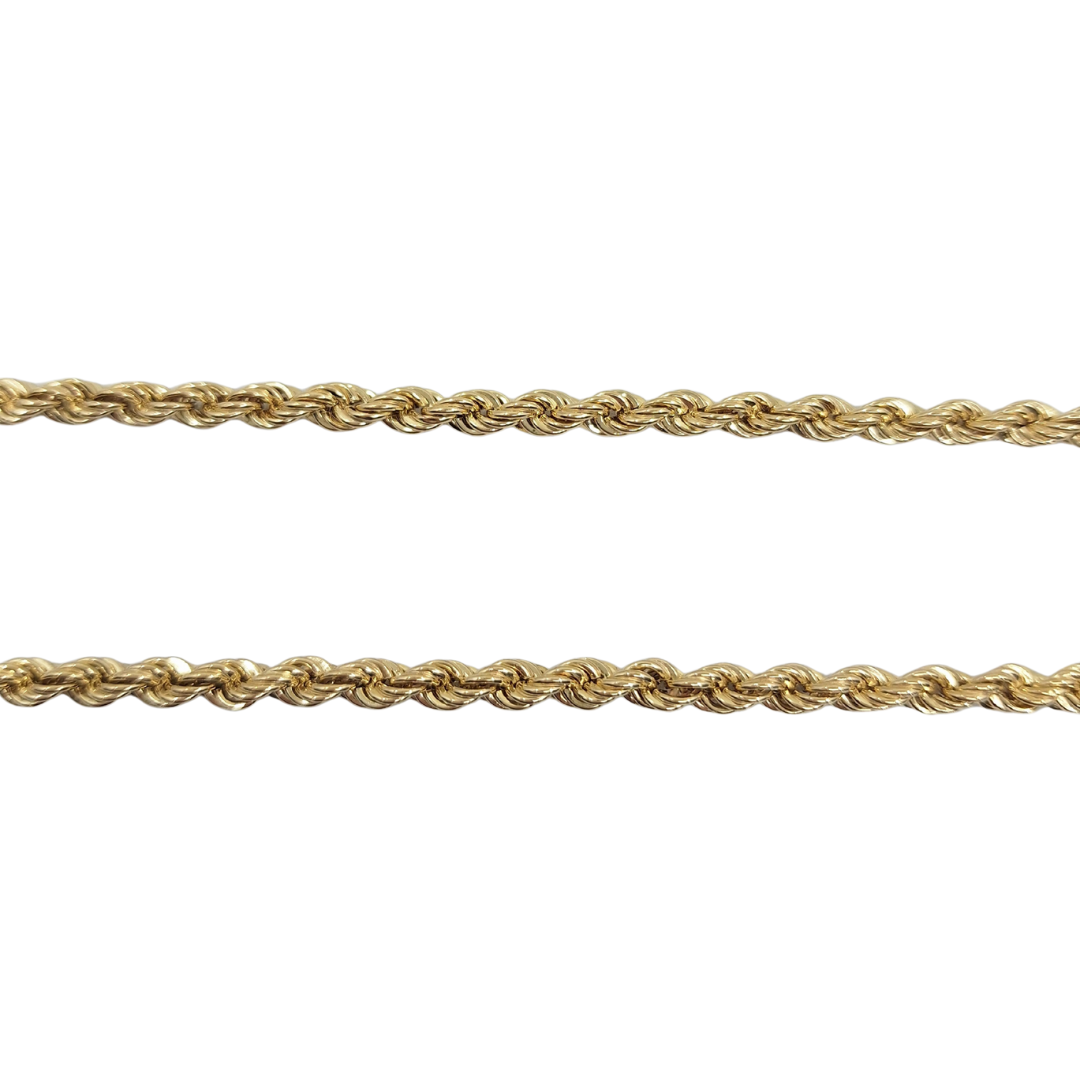 9ct Yellow Gold Hollow Rope Chain 18"