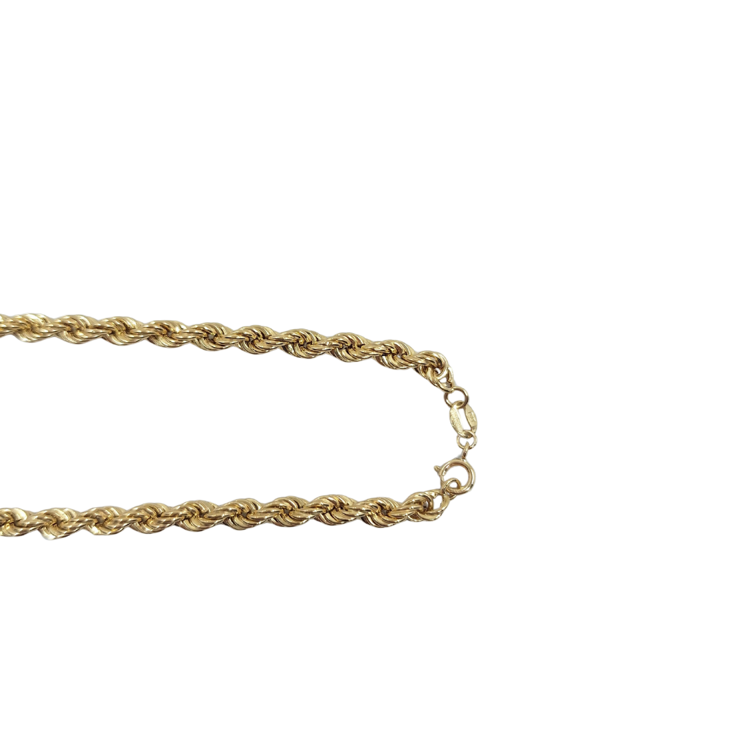 9ct Yellow Gold Hollow Rope Chain 18"
