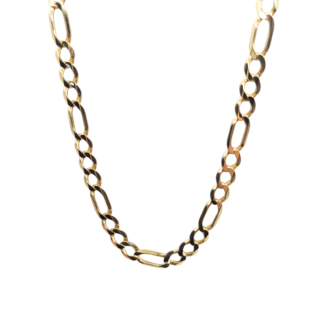9ct Yellow Gold Figaro Chain 33"