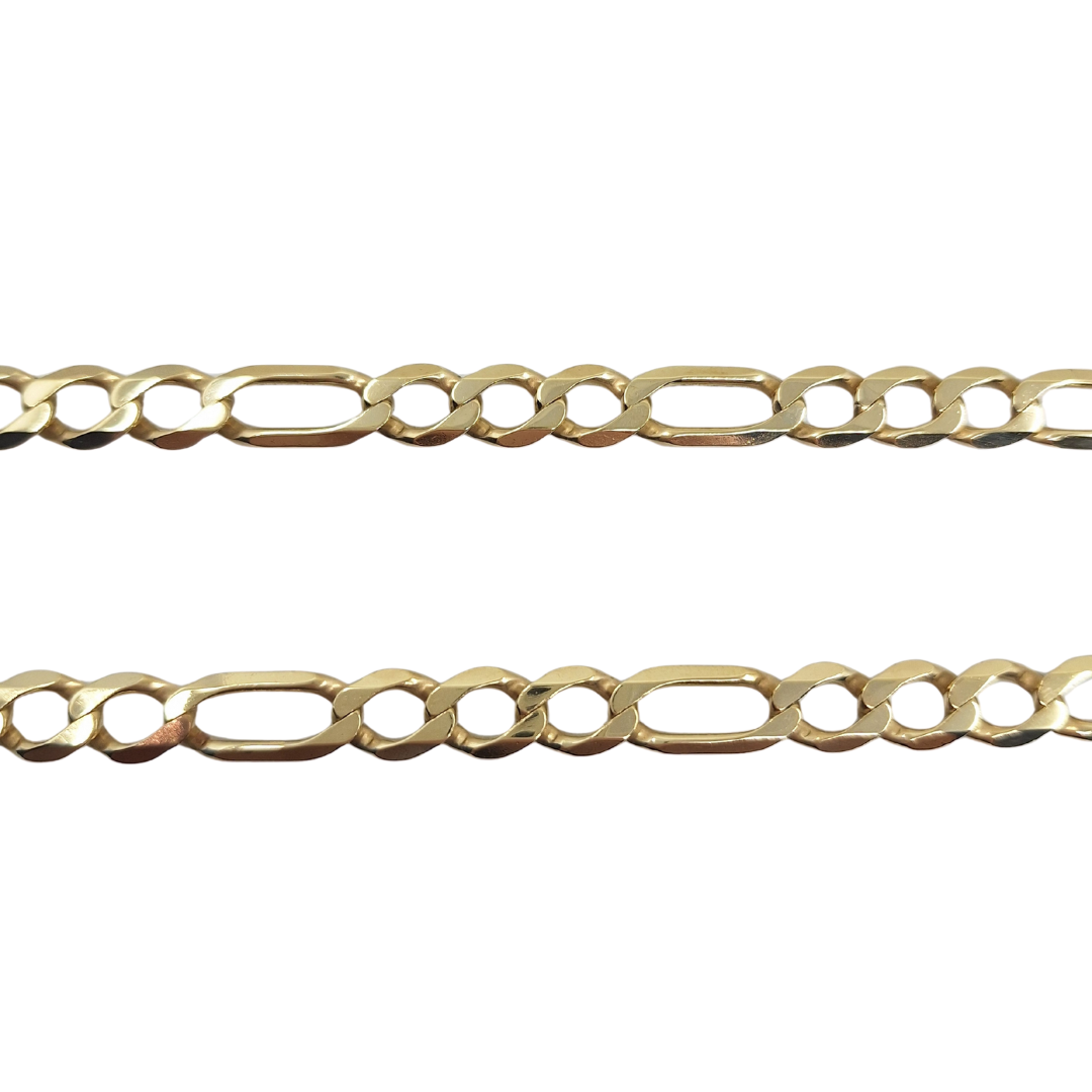 9ct Yellow Gold Figaro Chain 33"