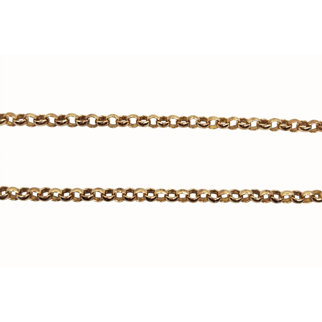 9ct Yellow Gold Round Link Belcher Chain 22"