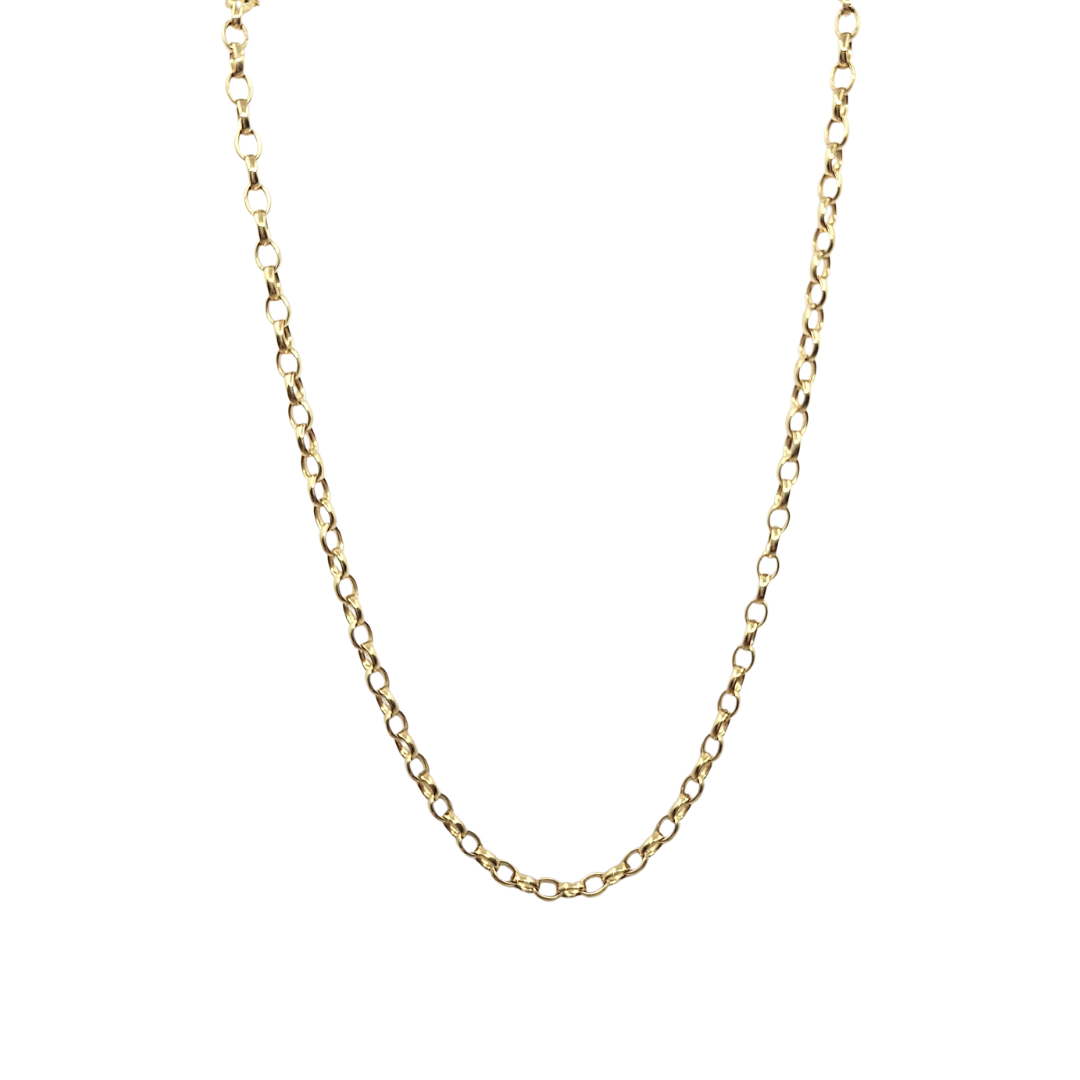 9ct Yellow Gold Oval Link Belcher Chain 21"