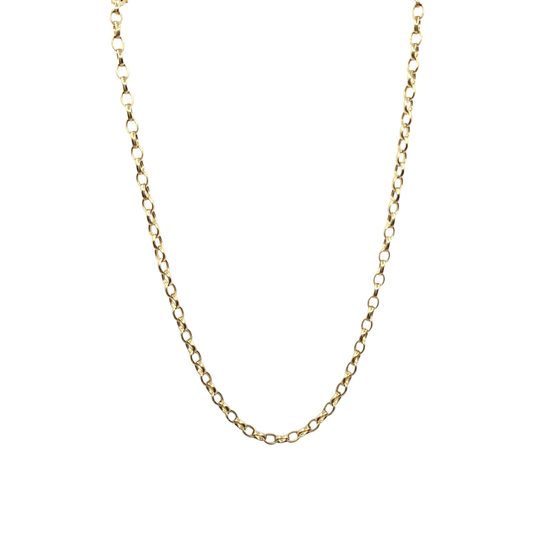 9ct Yellow Gold Oval Link Belcher Chain 21"