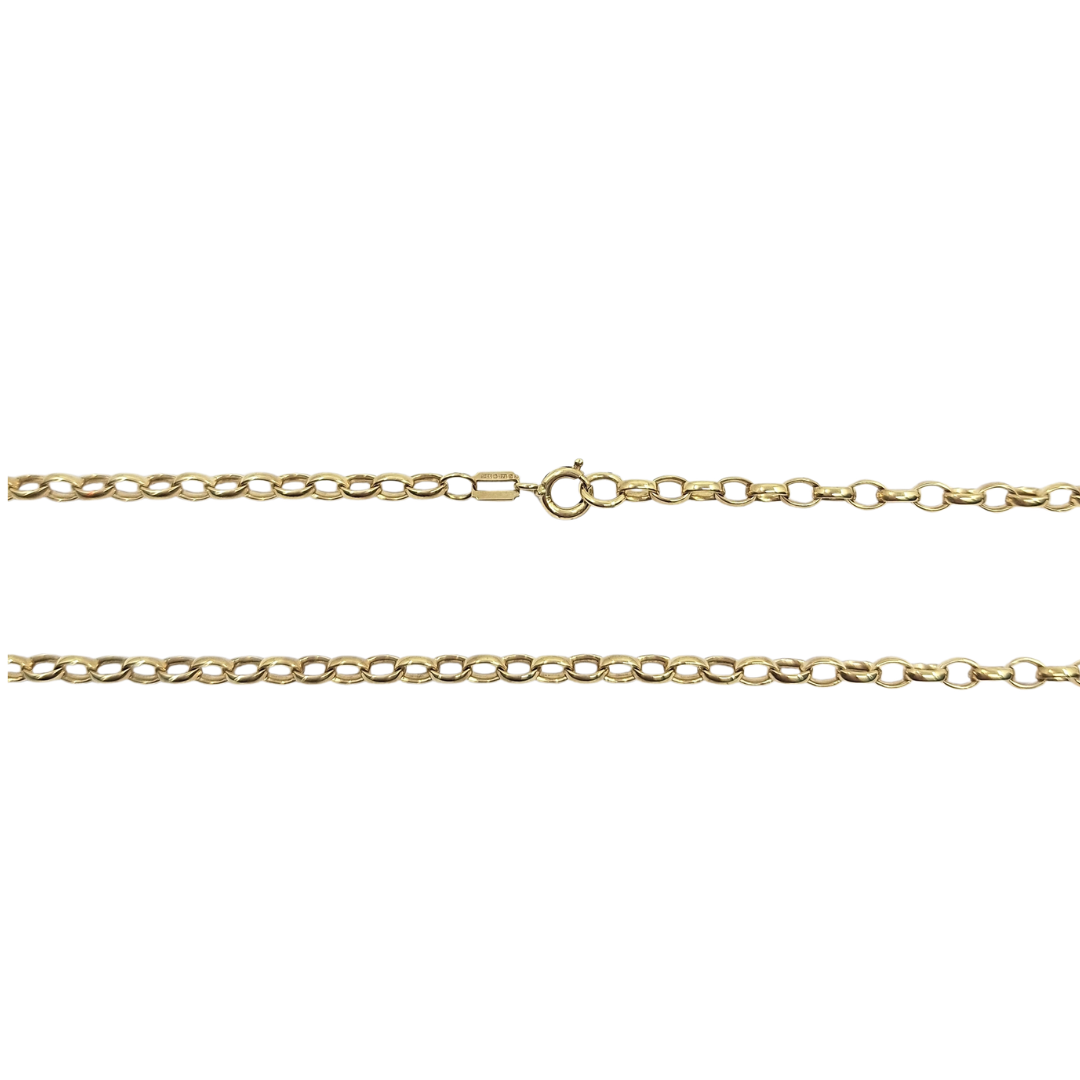 9ct Yellow Gold Oval Link Belcher Chain 21"