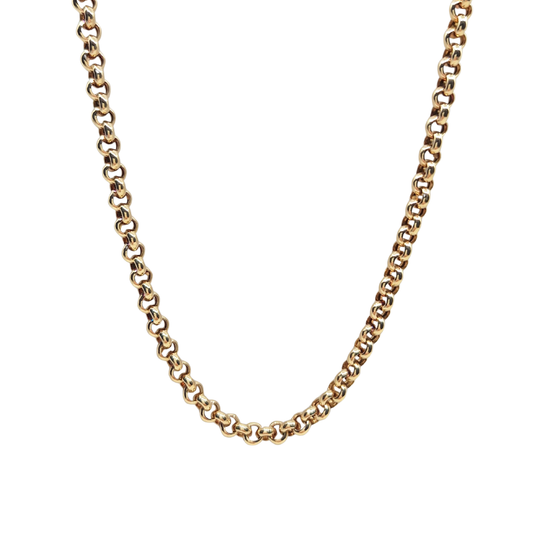 9ct Yellow Gold Hollow Belcher Chain 22"