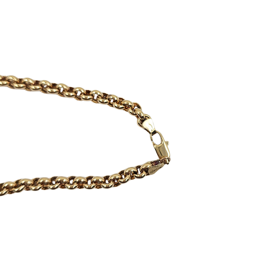 9ct Yellow Gold Hollow Belcher Chain 22"