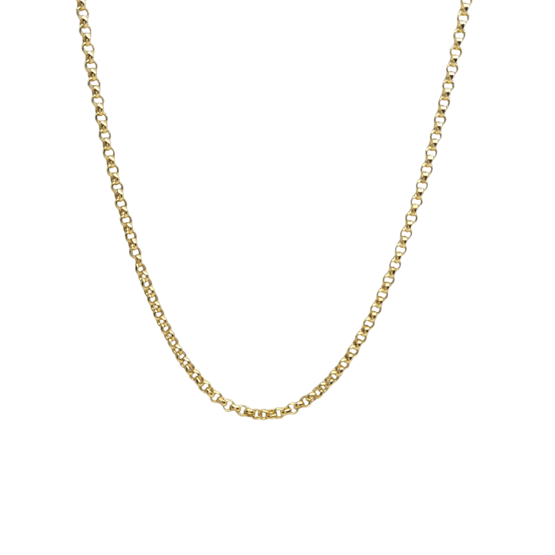 9ct Yellow Gold Hollow Belcher Chain 20"
