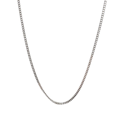 9ct White Gold Curb Chain 22"