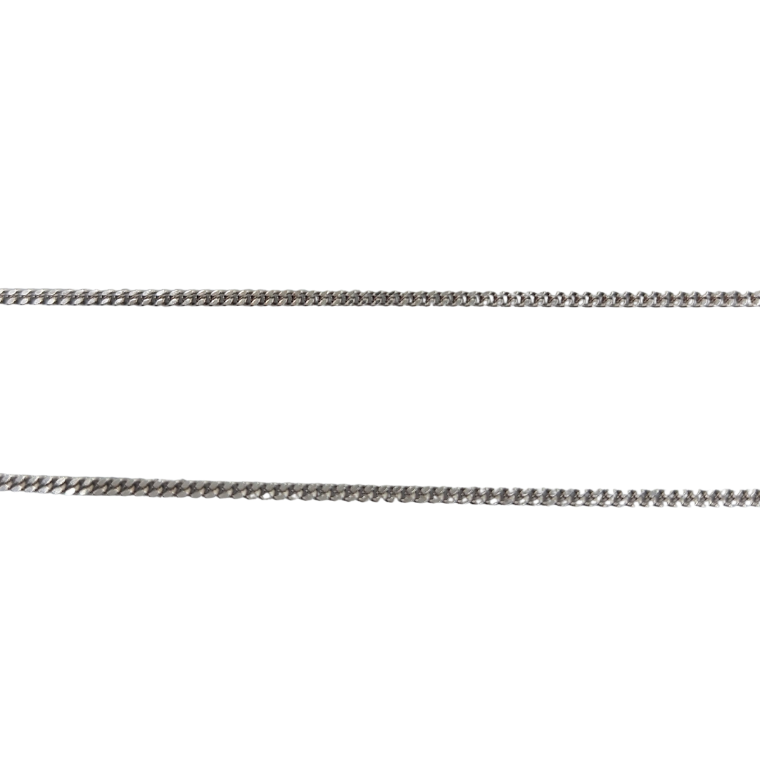 9ct White Gold Curb Chain 22"
