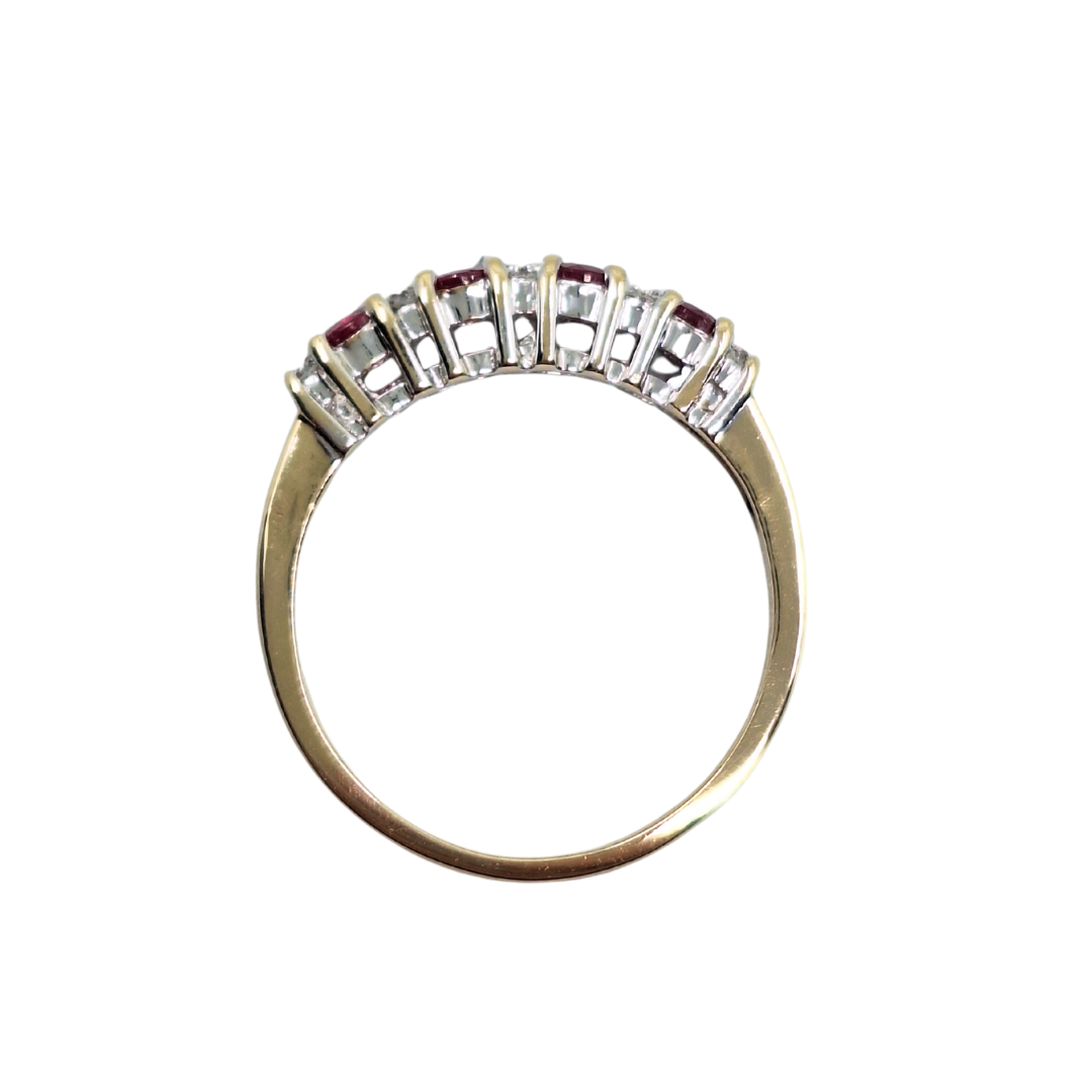 9ct Yellow Gold Ruby & Diamond Eternity Ring