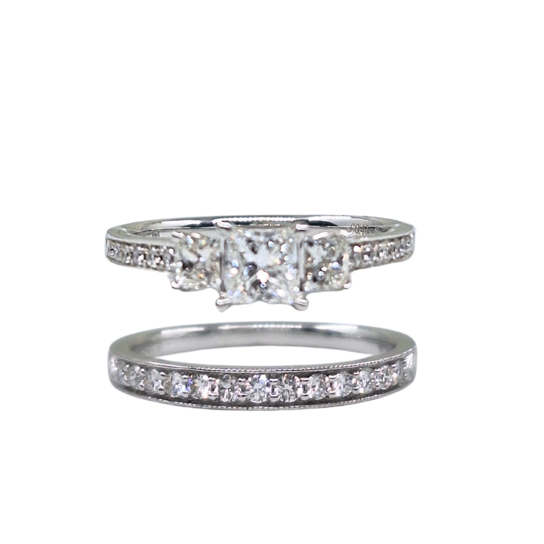 18ct White Gold Diamond Wedding Set