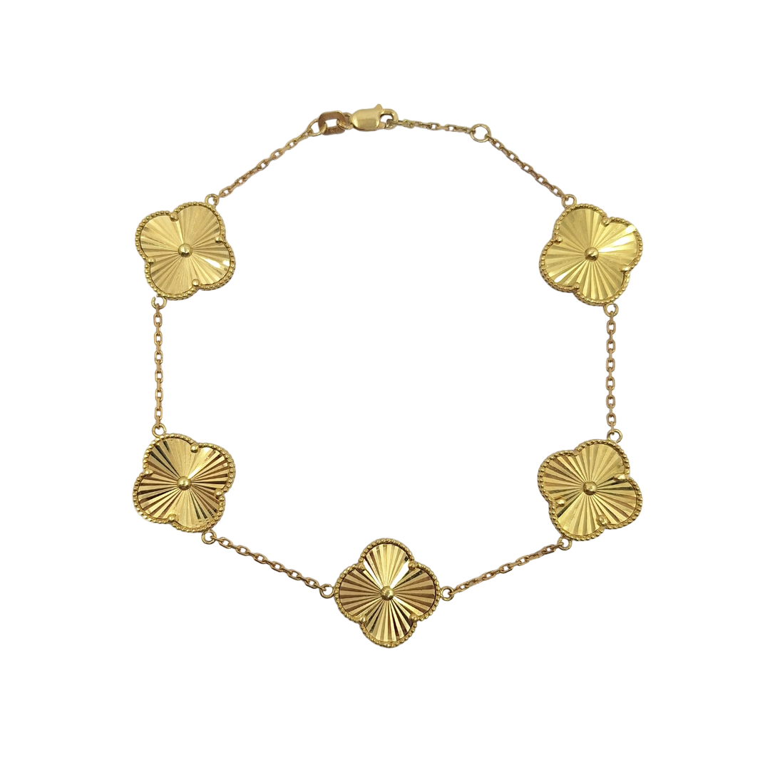 18ct Yellow Gold Clover Bracelet