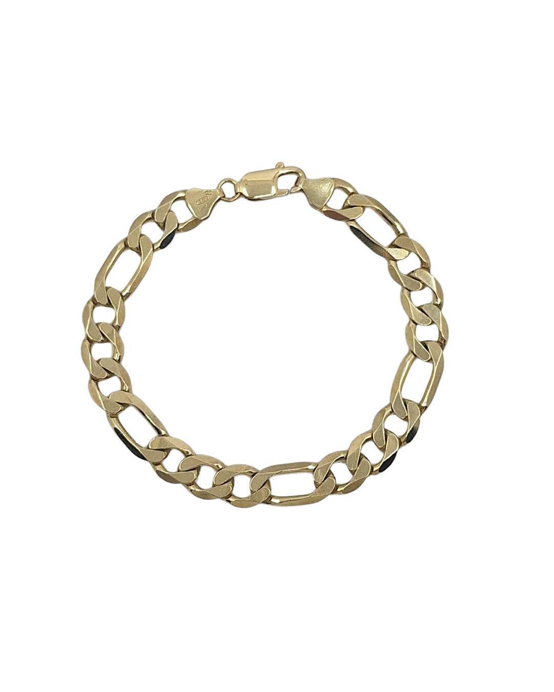 9ct Yellow Gold Figaro Bracelet 8.5"